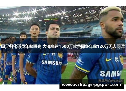 国足归化球员年薪曝光 大牌高达1500万欧费南多年薪120万无人问津