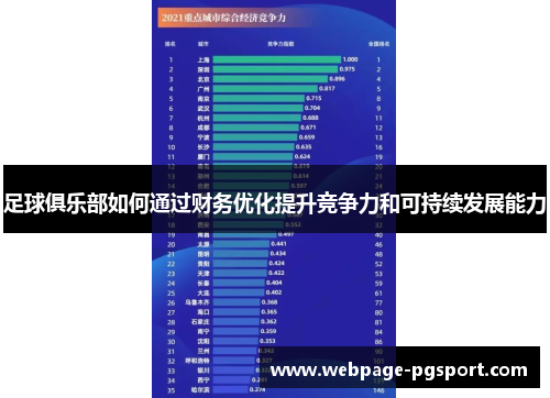 足球俱乐部如何通过财务优化提升竞争力和可持续发展能力